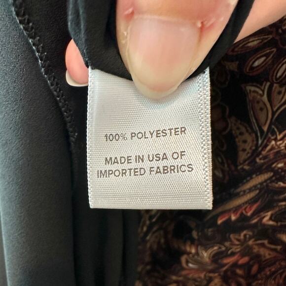 EVEREVE | Eliza Black Paisley Long Sleeve Midi Dress | Size XS - Picture 7 of 8